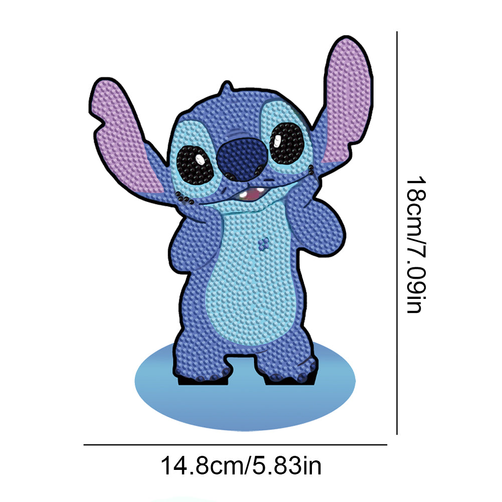 Special Shaped Wooden Stitch Desktop Diamond Painting Art for Home Decor (Blue)