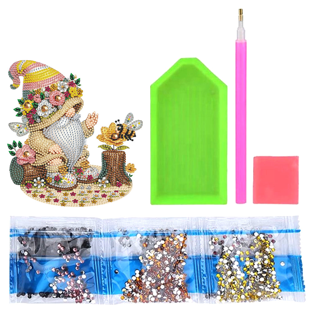 Special Shape Desktop Diamond Painting Art Kit Home Office Decor (Spring Gnome)