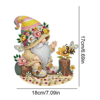 Special Shape Desktop Diamond Painting Art Kit Home Office Decor (Spring Gnome)