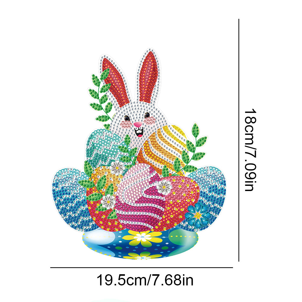 Special Shape Desktop Diamond Painting Art Kit Home Office Decor (Bunny Eggs)