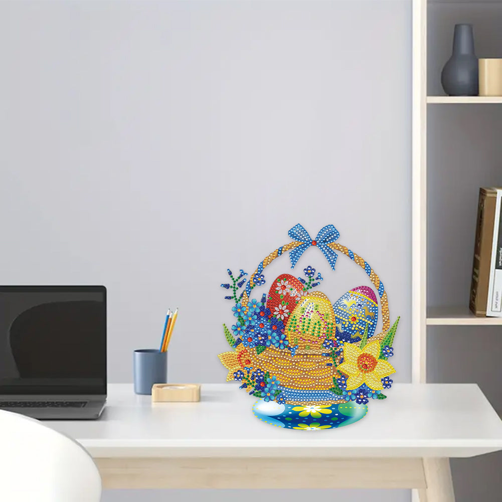 Special Shape Desktop Diamond Painting Art Kit Home Office Decor (Egg Basket)