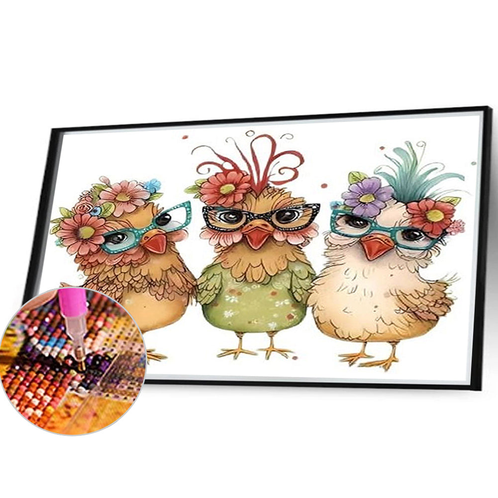 Funny Chicken - Full Round Drill Diamond Painting 40*30CM