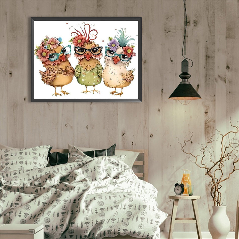 Funny Chicken - Full Round Drill Diamond Painting 40*30CM