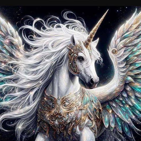 Unicorn With Wings - Full Round Drill Diamond Painting 30*30CM