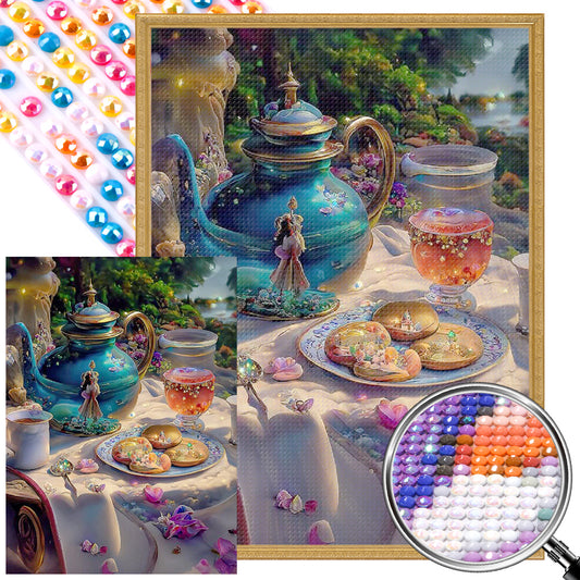 Good Time Afternoon Tea - Full AB Round Drill Diamond Painting 40*55CM