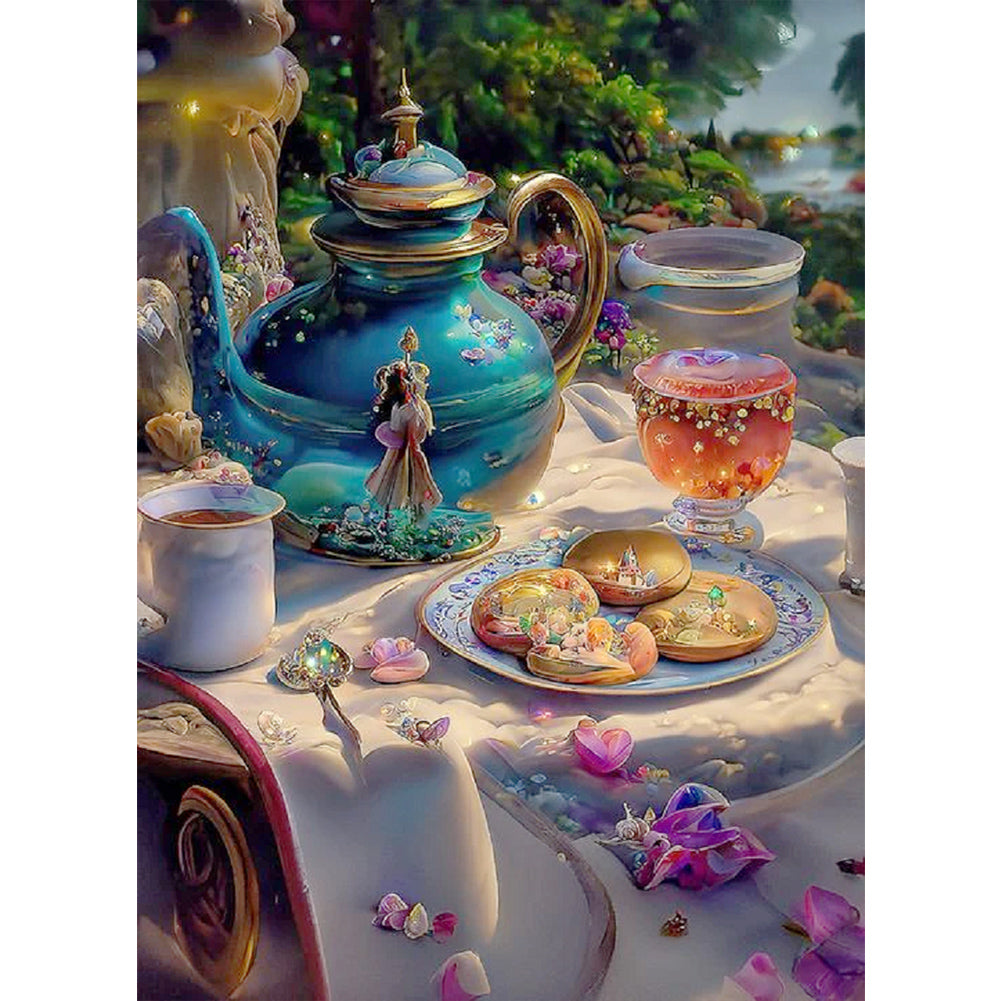 Good Time Afternoon Tea - Full AB Round Drill Diamond Painting 40*55CM