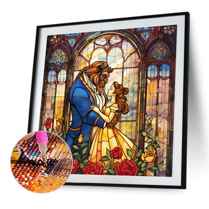 Beauty And The Beast - Full AB Round Drill Diamond Painting 40*40CM
