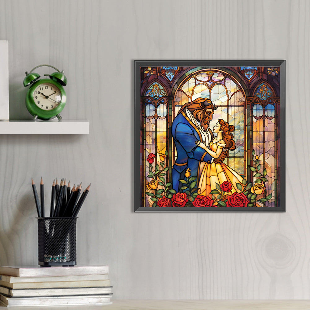Beauty And The Beast - Full AB Round Drill Diamond Painting 40*40CM