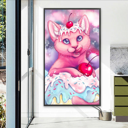 Cake Kitten - Full AB Round Drill Diamond Painting 40*70CM