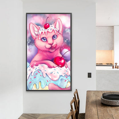 Cake Kitten - Full AB Round Drill Diamond Painting 40*70CM