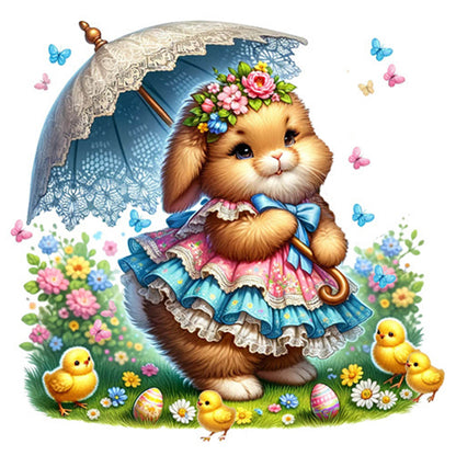 Spring Garden Rabbit - Full Square Drill Diamond Painting 40*40CM