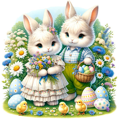 Spring Garden Rabbit - Full Square Drill Diamond Painting 40*40CM