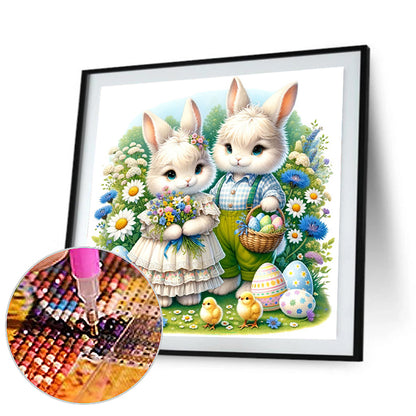 Spring Garden Rabbit - Full Square Drill Diamond Painting 40*40CM