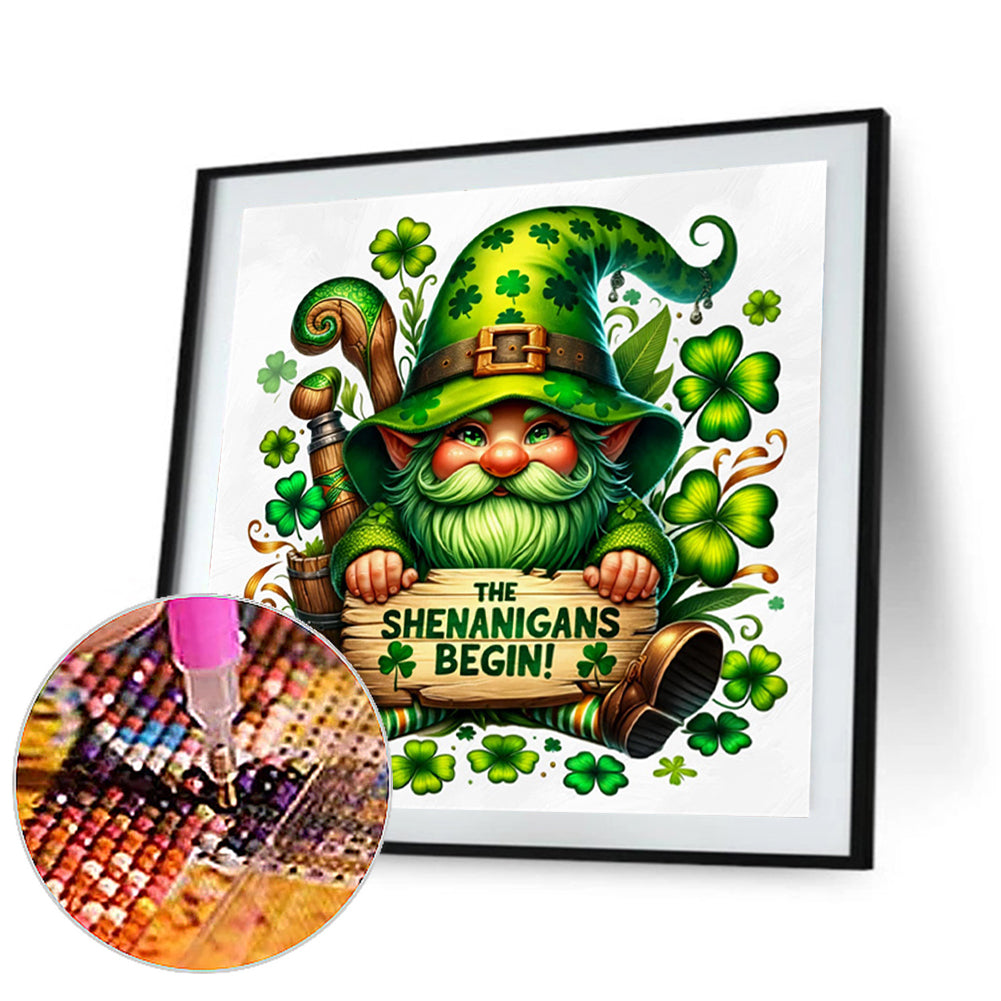 St. Patrick'S Day Gnome - Full Square Drill Diamond Painting 40*40CM