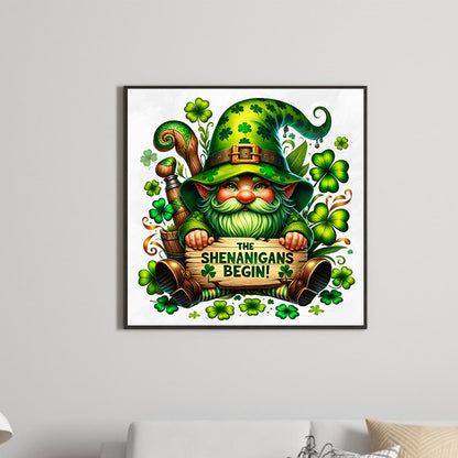 St. Patrick'S Day Gnome - Full Square Drill Diamond Painting 40*40CM