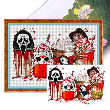 Skull Cup Dessert - 11CT Stamped Cross Stitch 70*55CM