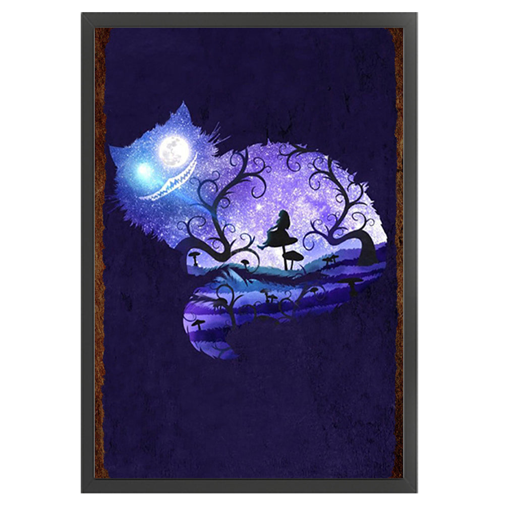 Alice Cat - 11CT Stamped Cross Stitch 50*70CM