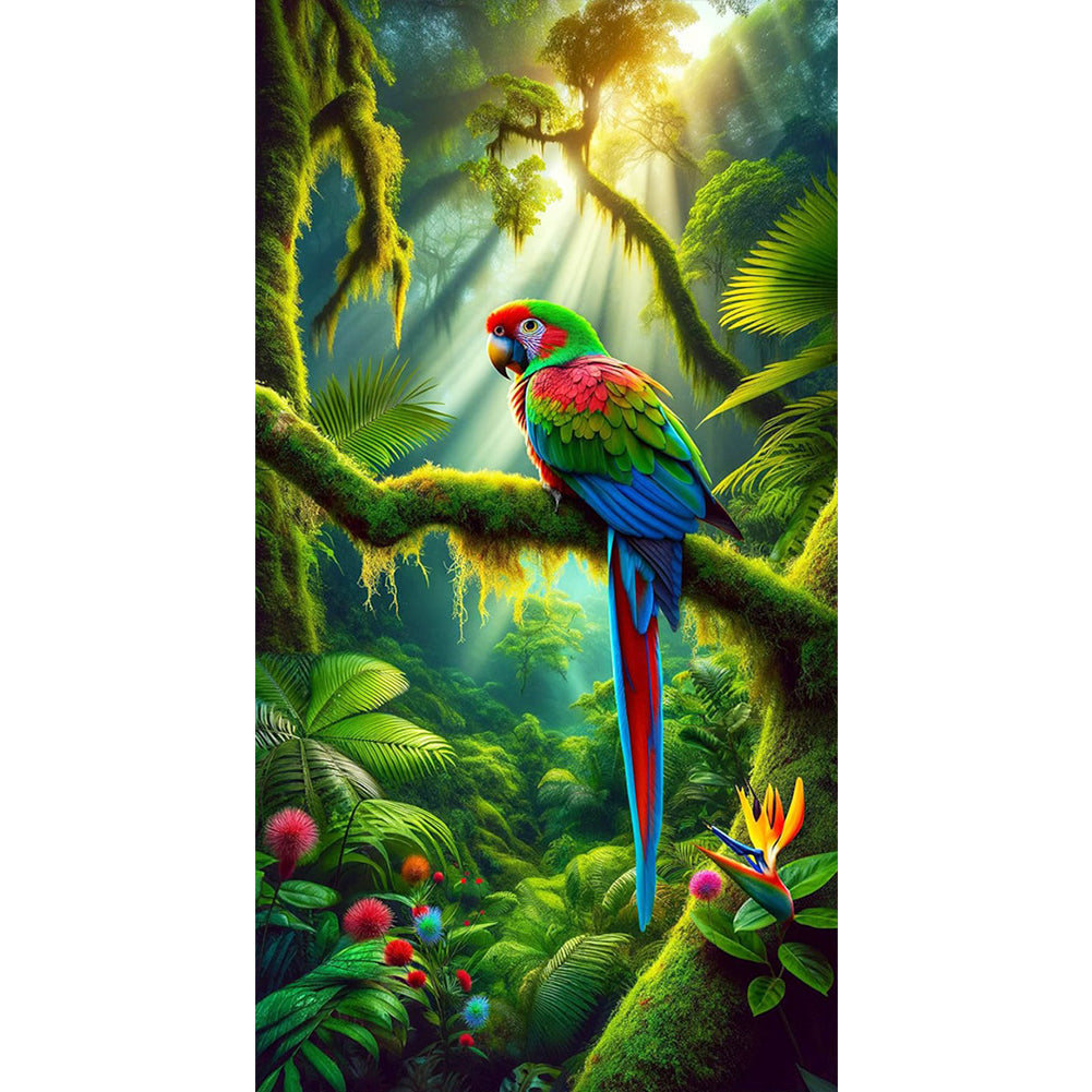 Parrot On Branch - 11CT Stamped Cross Stitch 40*70CM