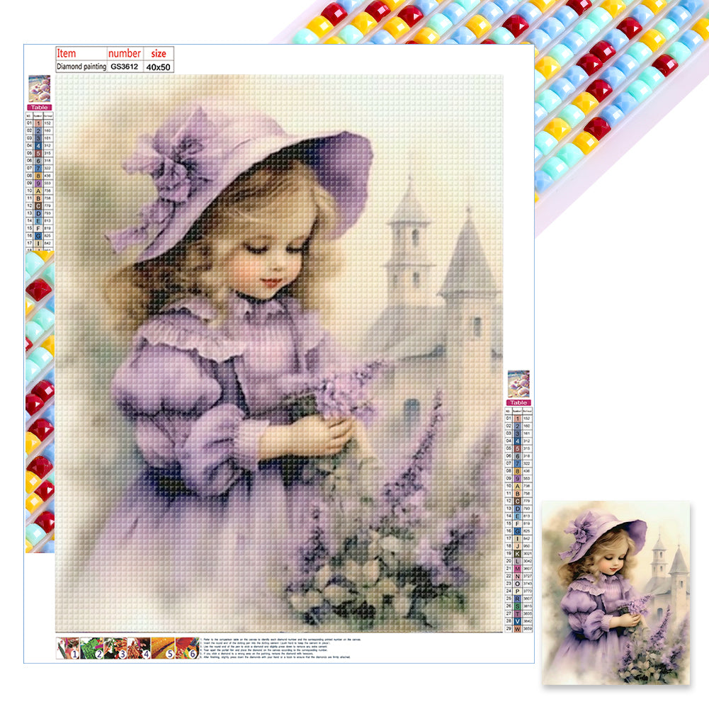 Lavender Girl - Full Square Drill Diamond Painting 40*50CM