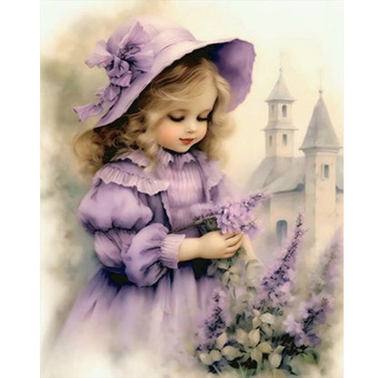 Lavender Girl - Full Square Drill Diamond Painting 40*50CM