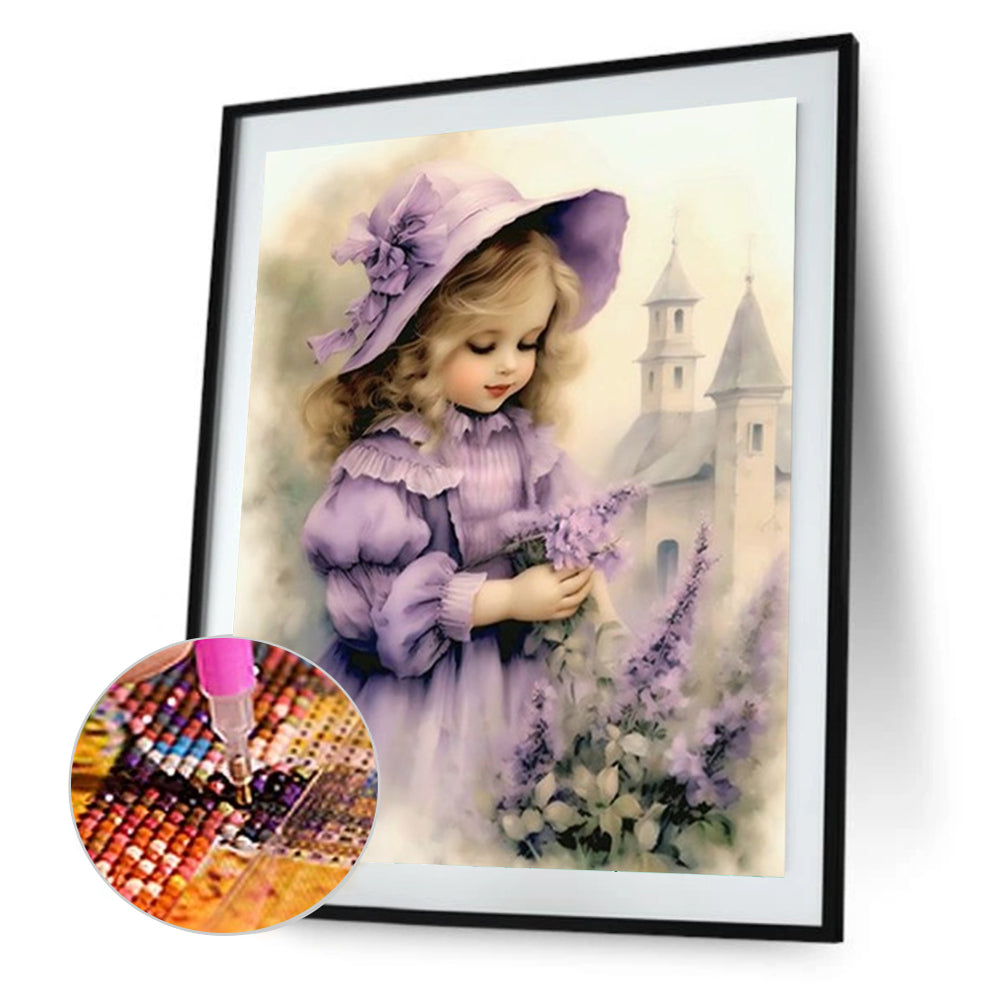 Lavender Girl - Full Square Drill Diamond Painting 40*50CM