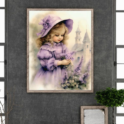 Lavender Girl - Full Square Drill Diamond Painting 40*50CM