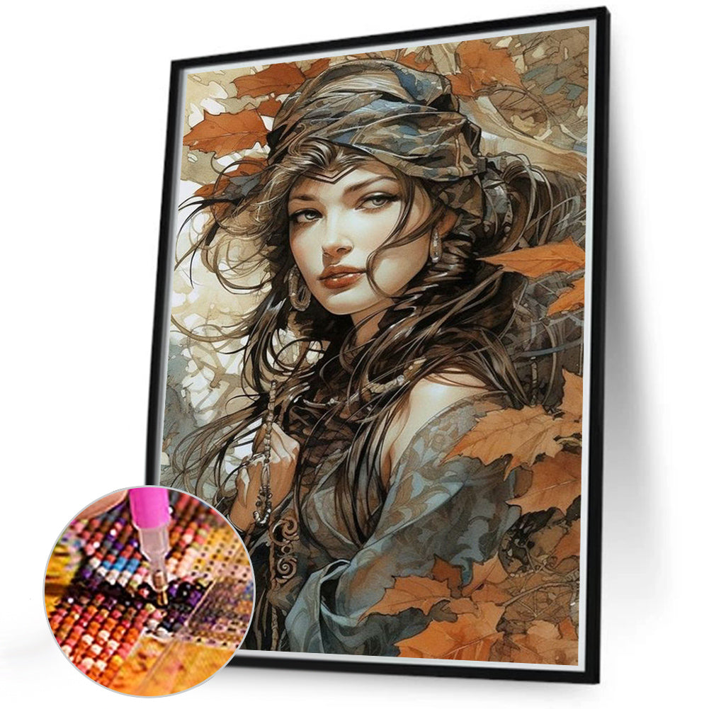 Girl - Full Round Drill Diamond Painting 40*50CM