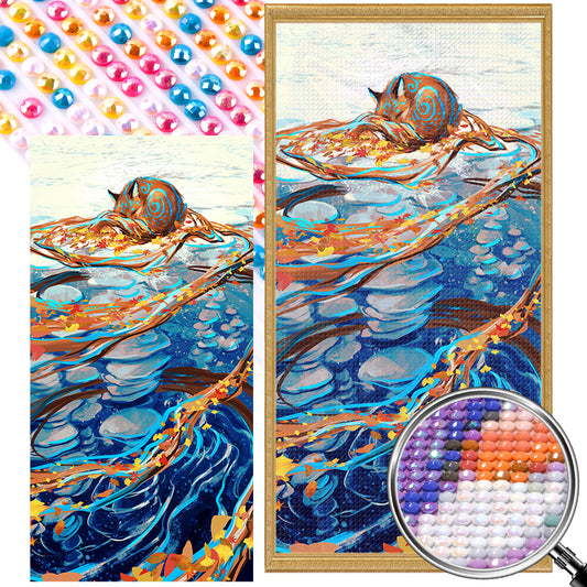 Fox Reflection In Water - Full AB Round Drill Diamond Painting 40*80CM
