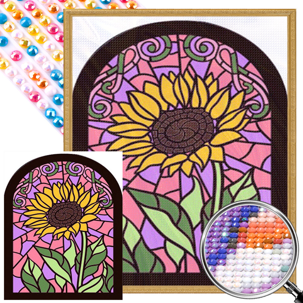 Glass Style Window Grilles - Full AB Round Drill Diamond Painting 40*50CM