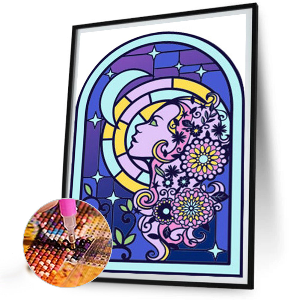 Glass Style Window Grilles - Full AB Round Drill Diamond Painting 40*50CM