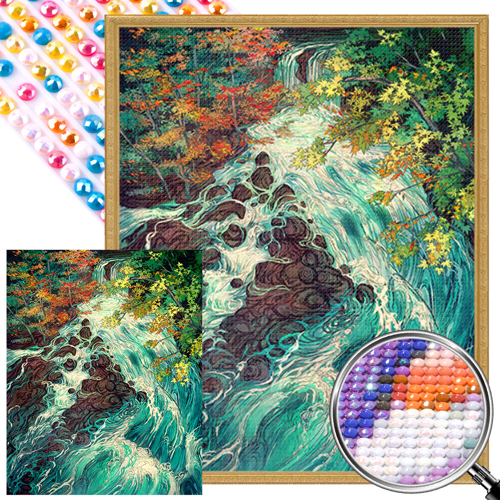 Wonderful Scenery In The Woods - Full AB Round Drill Diamond Painting 40*50CM