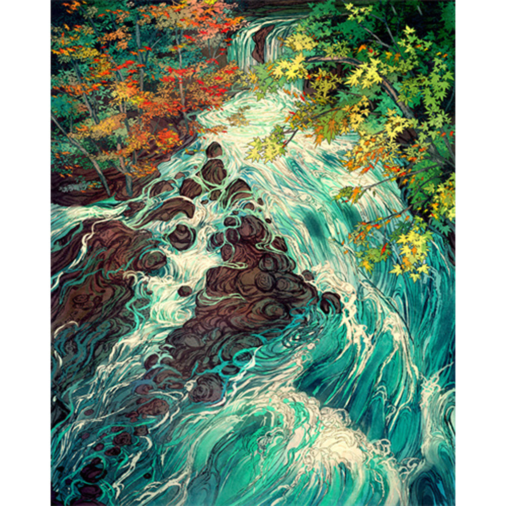 Wonderful Scenery In The Woods - Full AB Round Drill Diamond Painting 40*50CM