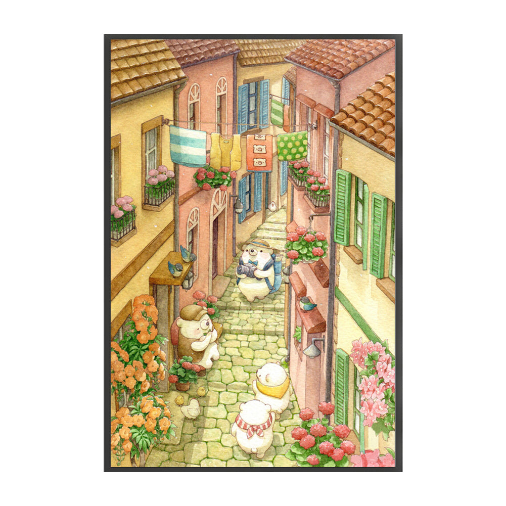 White Bear Family - 11CT Stamped Cross Stitch 50*75CM