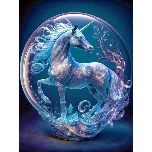 Unicorn In Crystal - Full Round Drill Diamond Painting 30*40CM