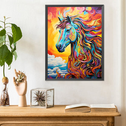 Colorful Art Style Horse - Full Round Drill Diamond Painting 30*40CM