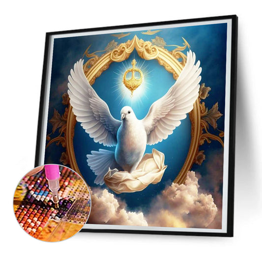 White Dove Of Heaven - Full Round Drill Diamond Painting 30*30CM