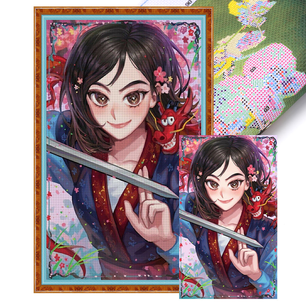 Disney-Princess Mulan - 11CT Stamped Cross Stitch 40*65CM