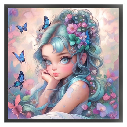 Butterfly Girl - 14CT Stamped Cross Stitch 50*50CM