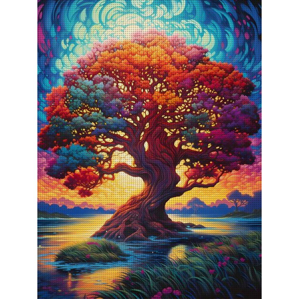 Life Tree - 14CT Stamped Cross Stitch 45*60CM