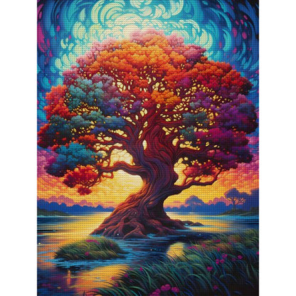 Life Tree - 14CT Stamped Cross Stitch 45*60CM