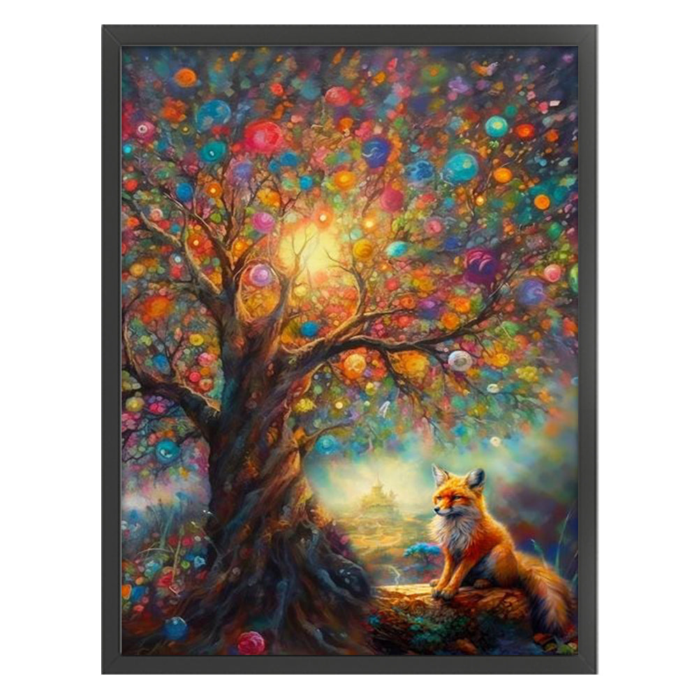 Fox Under The Tree - 14CT Stamped Cross Stitch 45*60CM