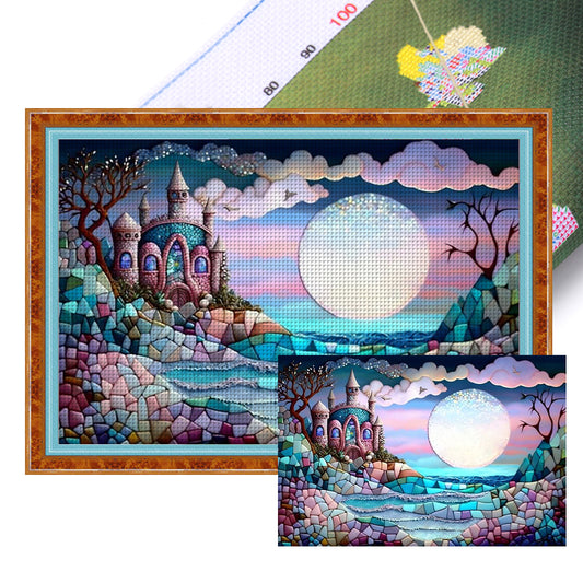 Castle Under Moonlight - 16CT Stamped Cross Stitch 60*40CM