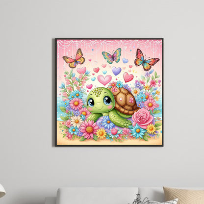 Flower Bush Turtle - Full Round Drill Diamond Painting 30*30CM
