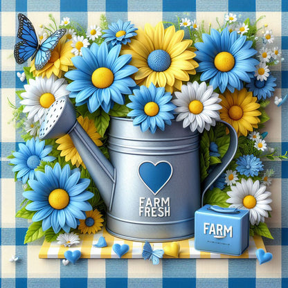 Flowers - Full Round Drill Diamond Painting 30*30CM