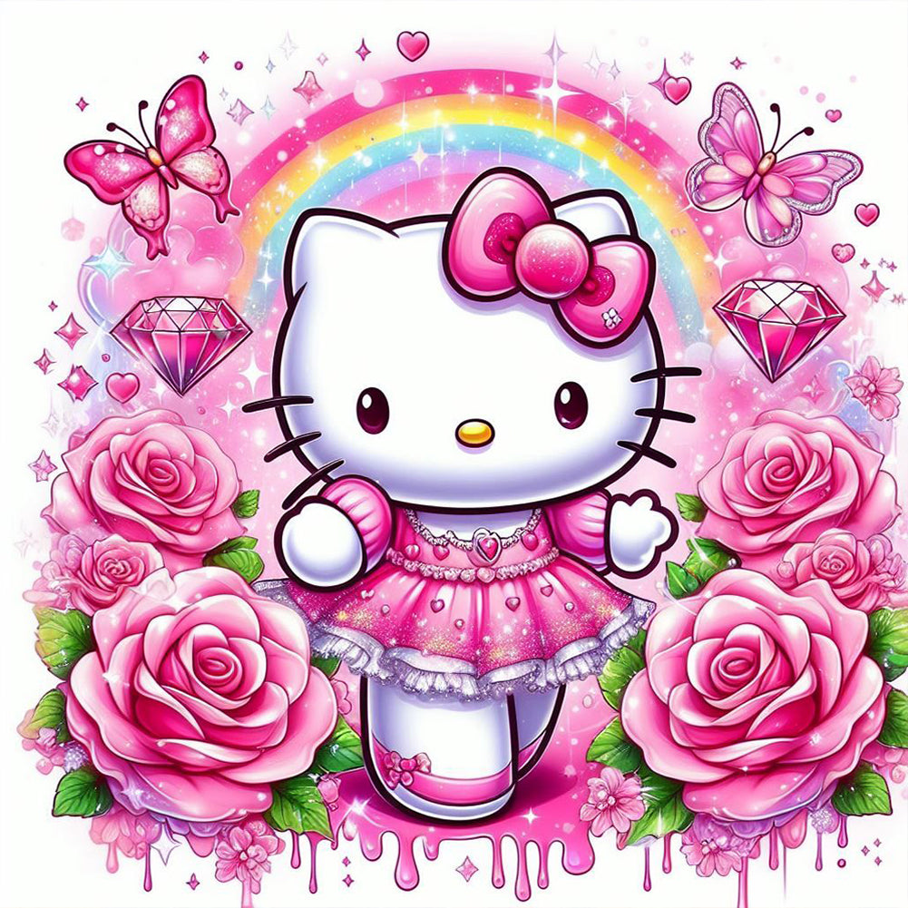Hello Kitty - Full Round Drill Diamond Painting 30*30CM