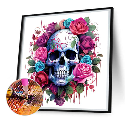 Rose Skull - Full Round Drill Diamond Painting 30*30CM