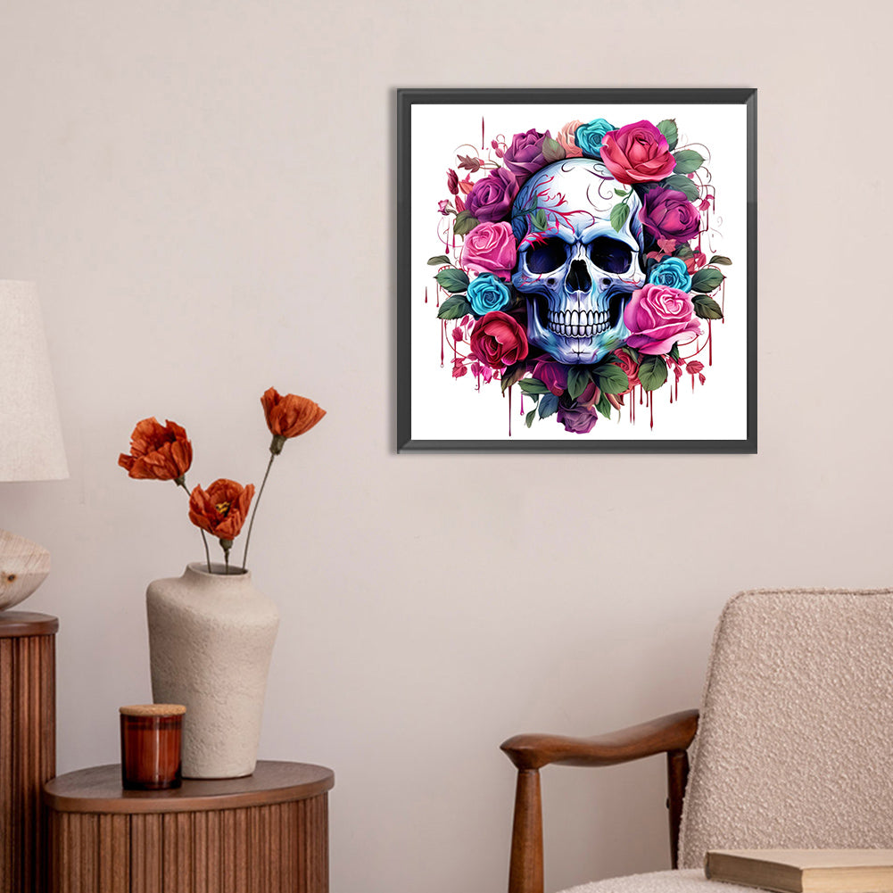 Rose Skull - Full Round Drill Diamond Painting 30*30CM