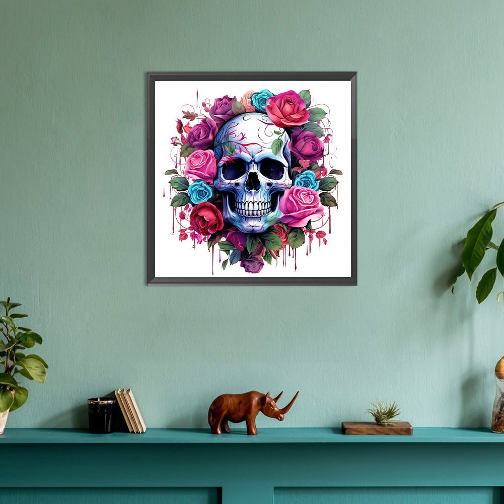 Rose Skull - Full Round Drill Diamond Painting 30*30CM