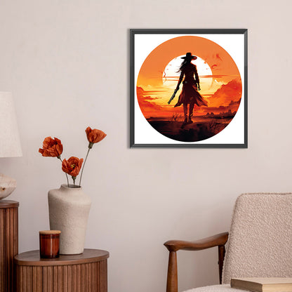 Western Cowgirl - Full Round Drill Diamond Painting 30*30CM