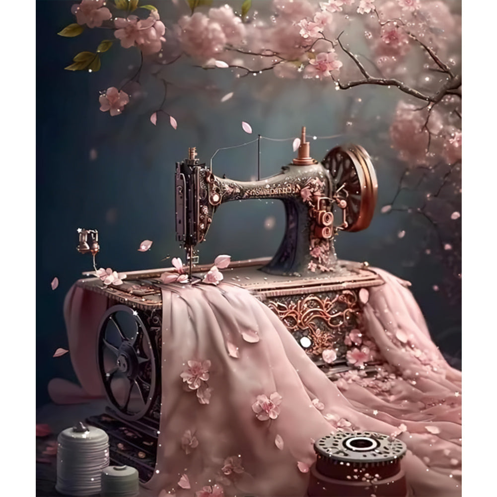 Sewing Under The Cherry Blossoms - Full Round Drill Diamond Painting 30*35CM